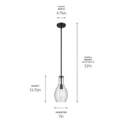Kichler 42456 Everly 1-lt 7" Pendant