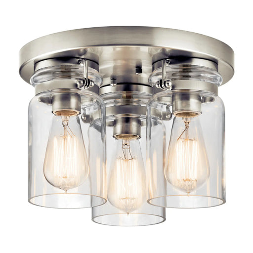 Kichler 42891 Brinley 3-lt 12" Flush Mount - Brushed Nickel