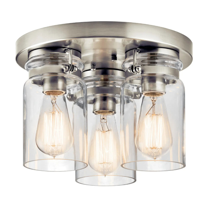 Kichler 42891 Brinley 3-lt 12" Flush Mount - Brushed Nickel