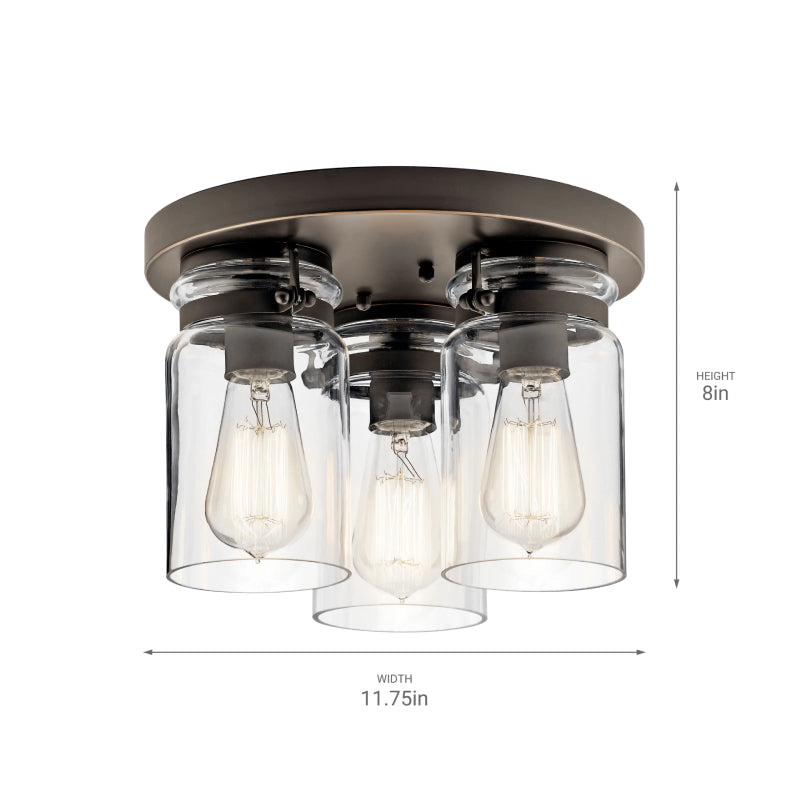 Kichler 42891 Brinley 3-lt 12" Flush Mount