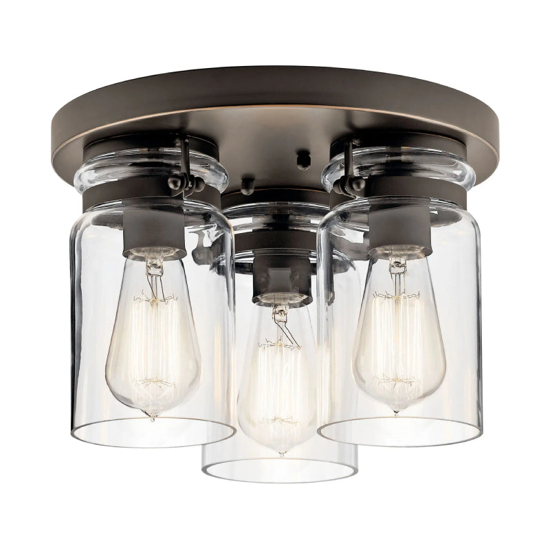 Kichler 42891 Brinley 3-lt 12" Flush Mount - Olde Bronze