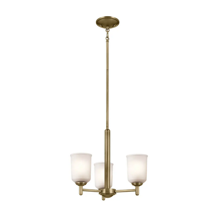 Kichler 43670 Shailene 3-lt 18" Chandelier - Natural Brass/Satin Etched