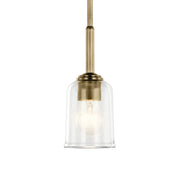 Kichler 43674 Shailene 1-lt 5" Pendant - Natural Brass/Clear Glass