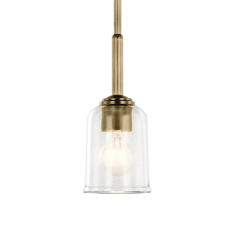 Kichler 43674 Shailene 1-lt 5" Pendant - Natural Brass/Clear Glass
