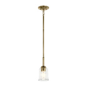 Kichler 43674 Shailene 1-lt 5" Pendant - Natural Brass/Clear Glass