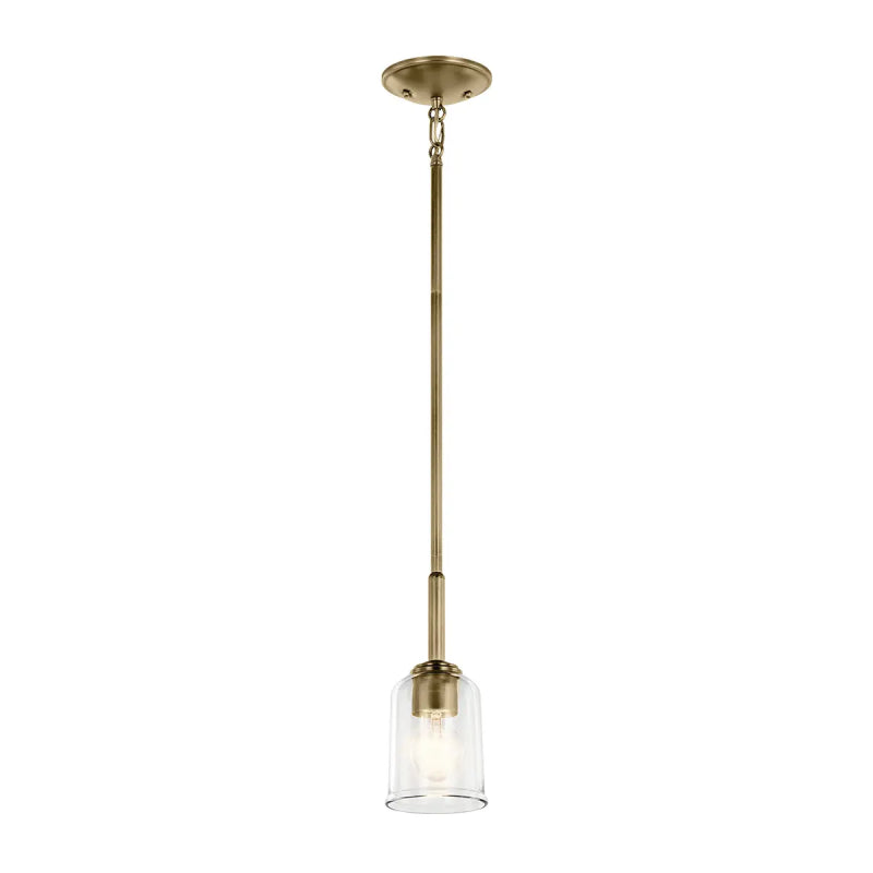 Kichler 43674 Shailene 1-lt 5" Pendant - Natural Brass/Clear Glass