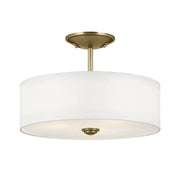 Kichler 43675 Shailene 3-lt 14" Semi-Flush Mount-Natural Brass