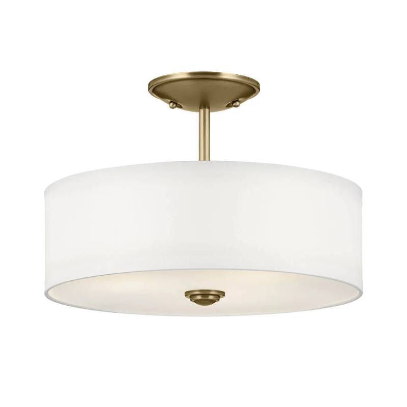 Kichler 43675 Shailene 3-lt 14" Semi-Flush Mount-Natural Brass