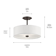Kichler 43675 Shailene 3-lt 14" Semi-Flush Mount