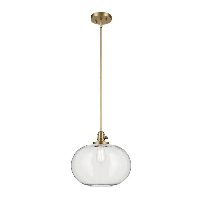 Kichler 43911 Avery 1-lt 15" Pendant-Natural Brass