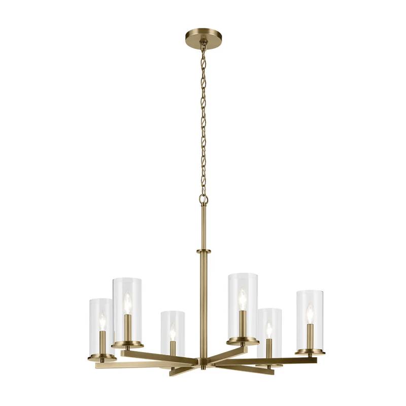Kichler 44013 Crosby 6-lt 32" Chandelier-Natural Brass