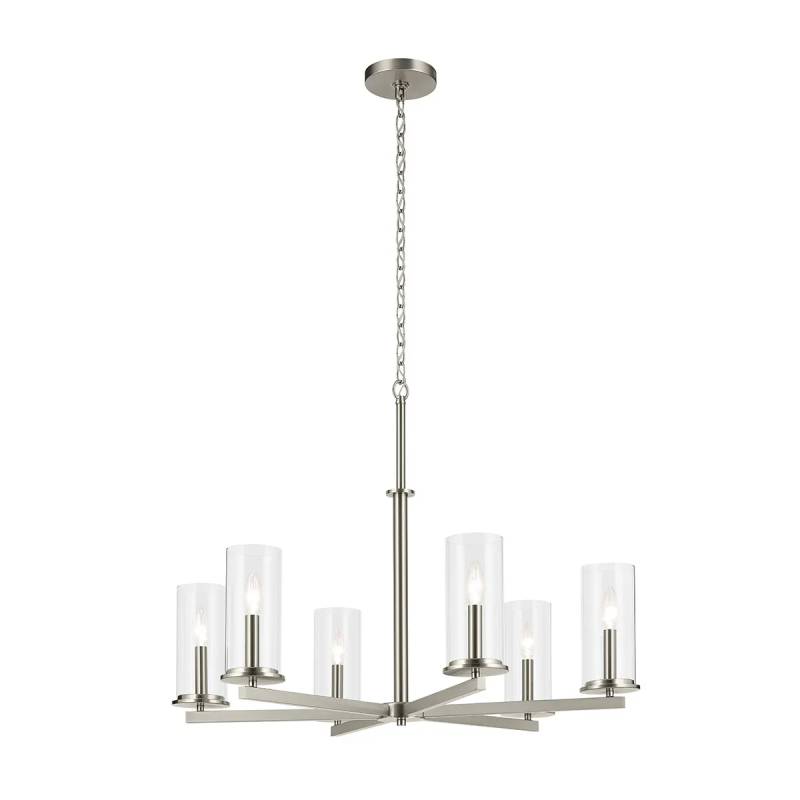 Kichler 44013 Crosby 6-lt 32" Chandelier-Brushed Nickel