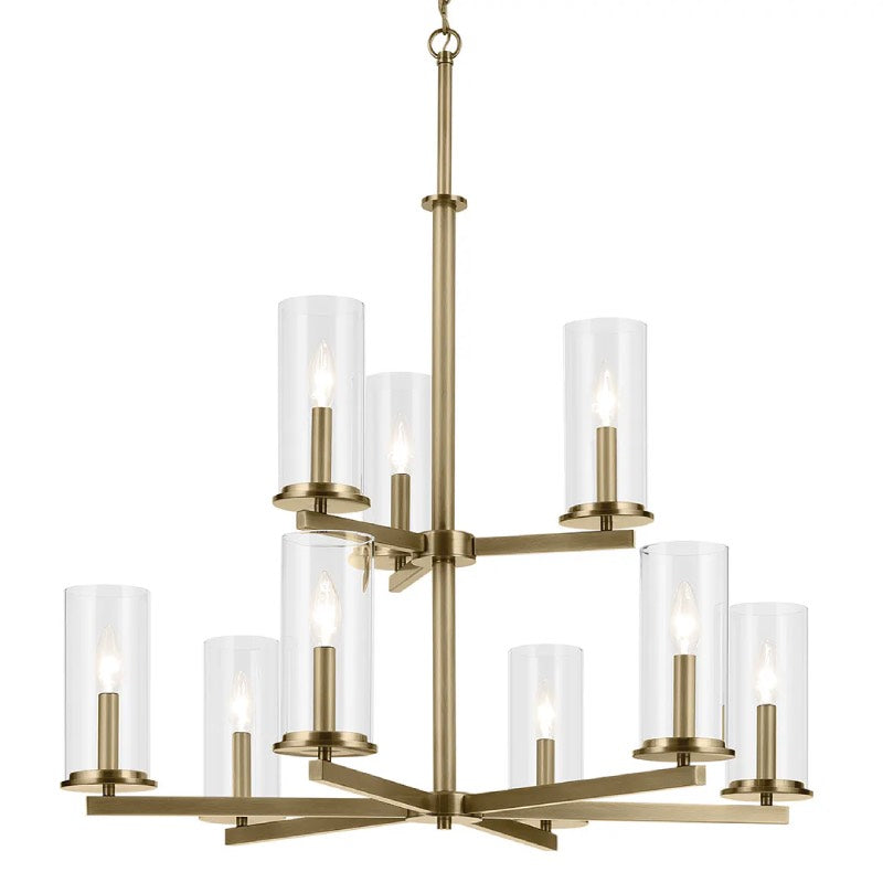 Kichler 44014 Crosby 9-lt 32" Chandelier-Natural Brass