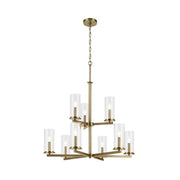 Kichler 44014 Crosby 9-lt 32" Chandelier-Natural Brass
