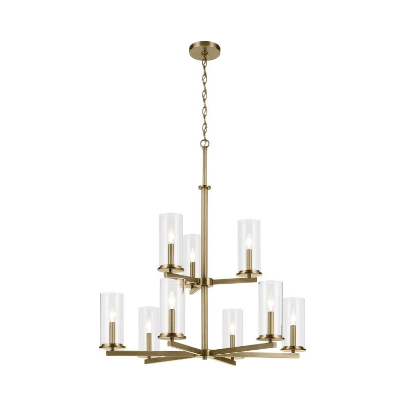 Kichler 44014 Crosby 9-lt 32" Chandelier-Natural Brass