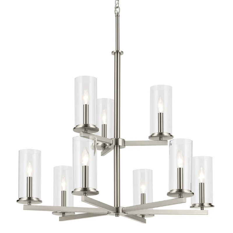 Kichler 44014 Crosby 9-lt 32" Chandelier-Brushed Nickel