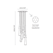 Bover Slend Set 6 Circular 6-lt 21" LED Pendant
