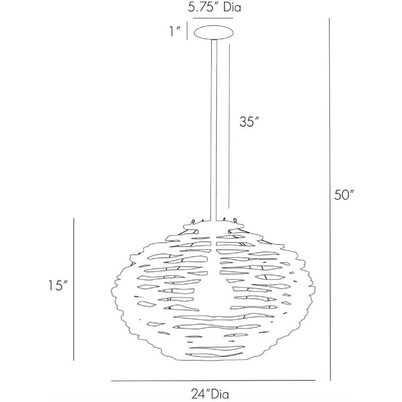 Arteriors 45101 Rook 1-lt 24" Pendant