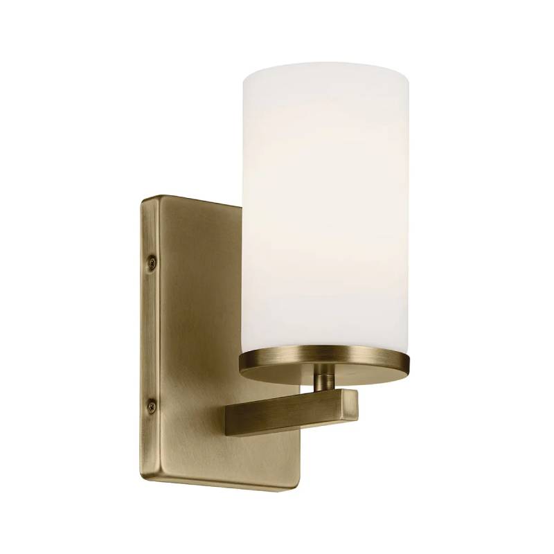 Kichler 45495 Crosby 1-lt 9" Tall Wall Sconce-Natural Brass