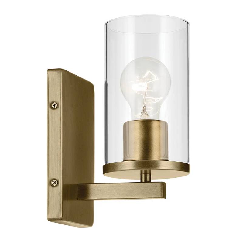Kichler 45495 Crosby 1-lt 9" Tall Wall Sconce-Natural Brass