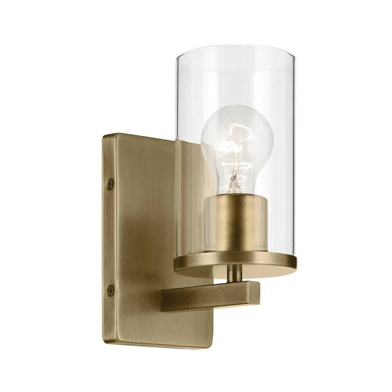 Kichler 45495 Crosby 1-lt 9" Tall Wall Sconce-Natural Brass