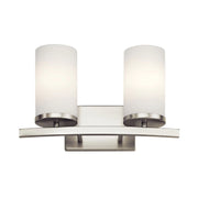 Kichler 45496 Crosby 2-lt 15" Vanity Light-Brushed Nickel