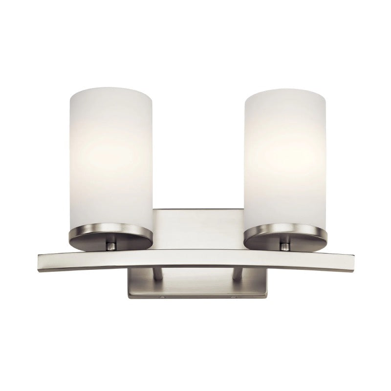 Kichler 45496 Crosby 2-lt 15" Vanity Light-Brushed Nickel