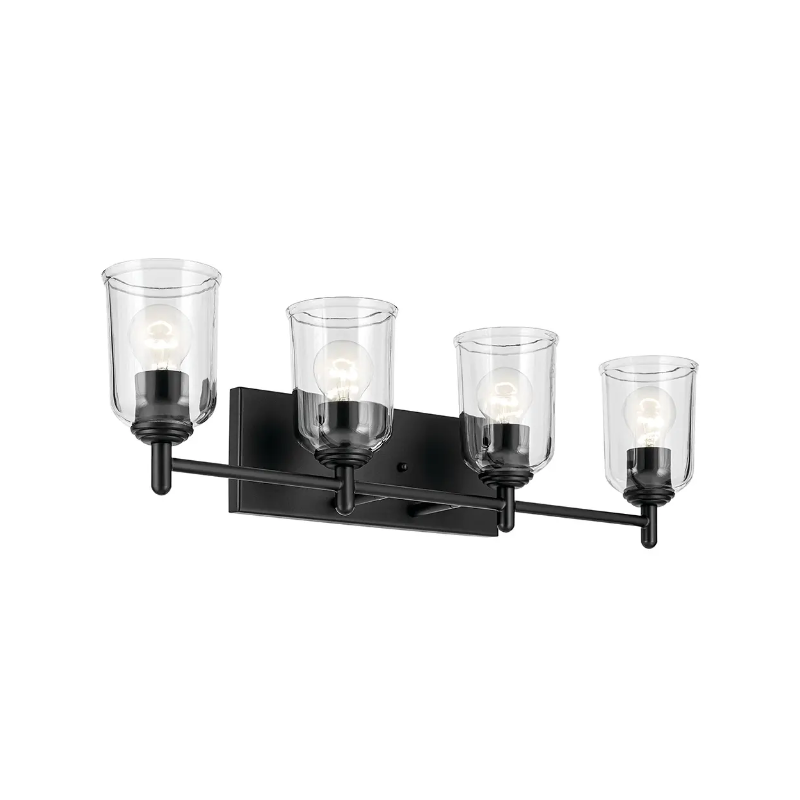 Kichler 45575 Shailene 4-lt 30" Vanity Light - Black/Clear