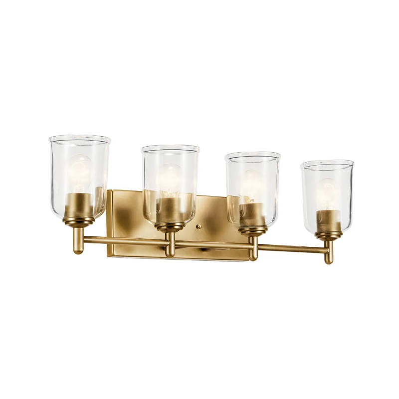 Kichler 45575 Shailene 4-lt 30" Vanity Light - Natural Brass/Clear