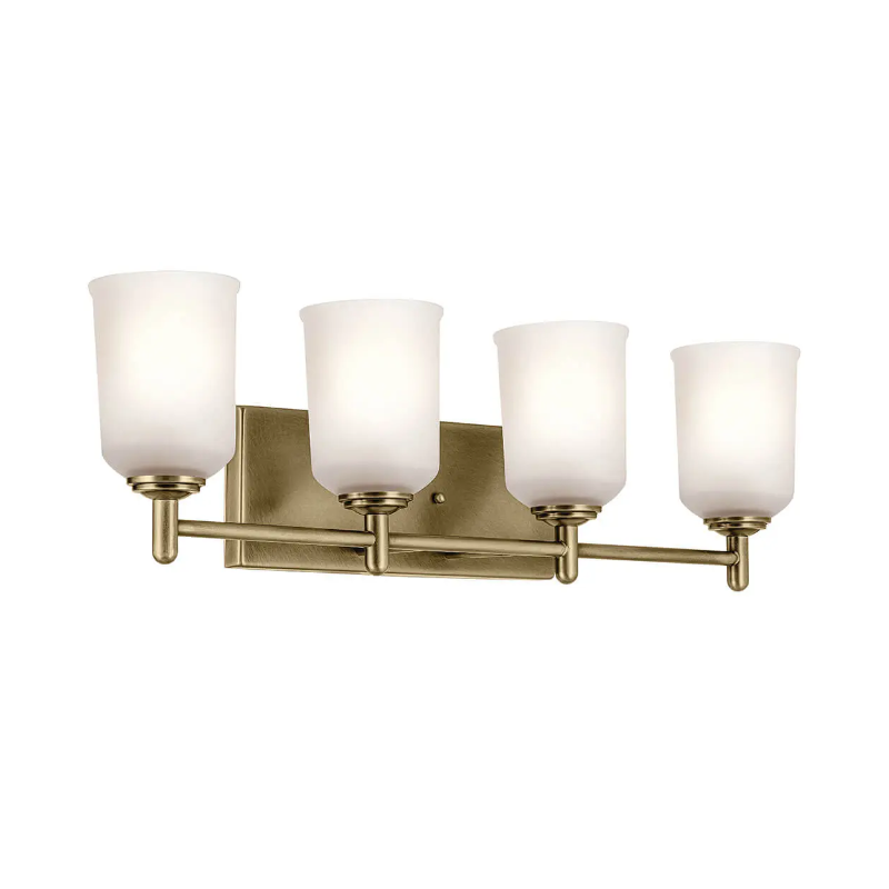 Kichler 45575 Shailene 4-lt 30" Vanity Light - Natural Brass/Satin Etched