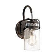 Kichler 45576 Brinley 1-lt 12" Tall Wall Sconce-Olde Bronze
