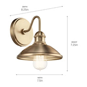 Kichler 45943 Clyde 1-lt 8" Tall Vanity Light