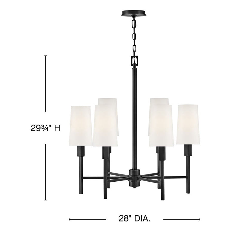 Hinkley 46455 Fenwick 6-lt 28" LED Chandelier