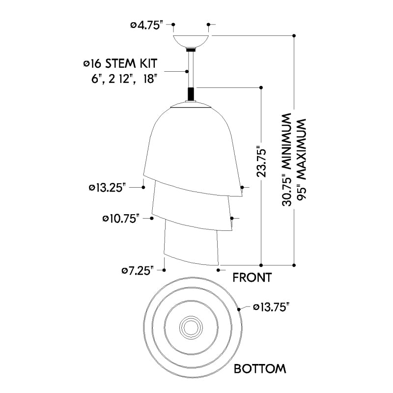 Corbett 470-13 Hela 1-lt 14" LED Pendant