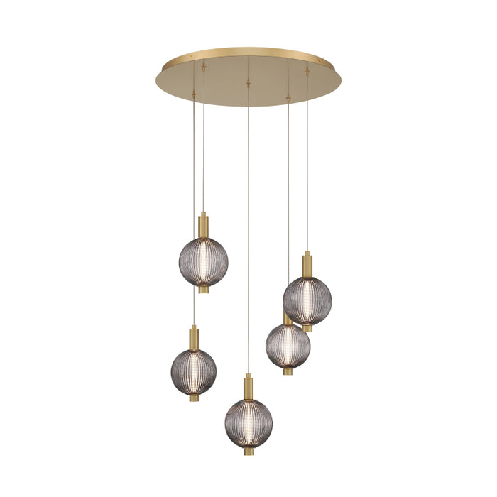 Eurofase 47208 Palmas 5-lt 24" LED Chandelier-Gold