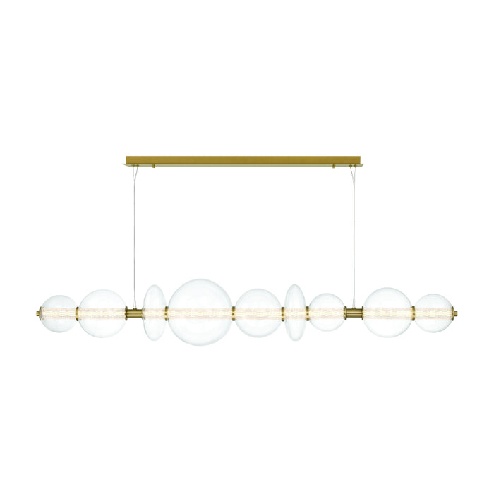 Eurofase 47257 Atomo 9-lt 74" LED Linear Chandelier-Gold/Clear Glass