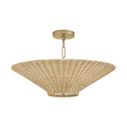 Hinkley 48457 Delia 4-lt 24" LED  Small Convertible Chandelier - Heritage Brass / Natural