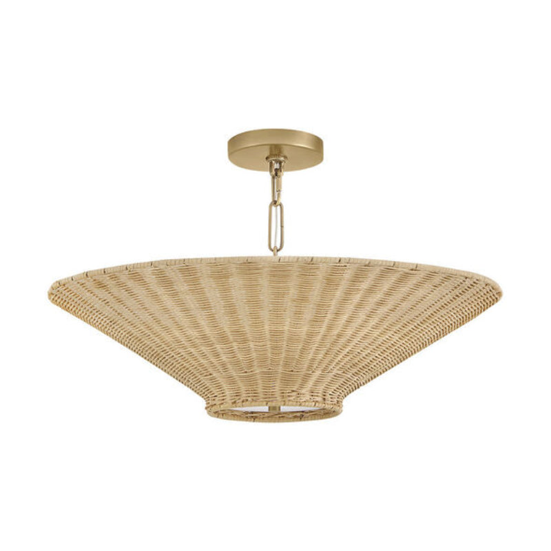 Hinkley 48457 Delia 4-lt 24" LED  Small Convertible Chandelier - Heritage Brass / Natural