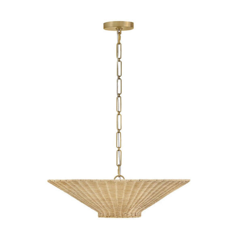 Hinkley 48457 Delia 4-lt 24" LED  Small Convertible Chandelier - Heritage Brass / Natural