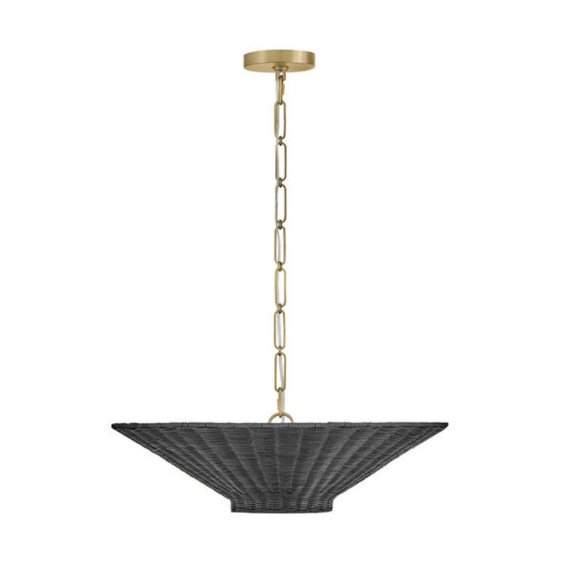 Hinkley 48457 Delia 4-lt 24" LED  Small Convertible Chandelier - Lacquered Brass / Black