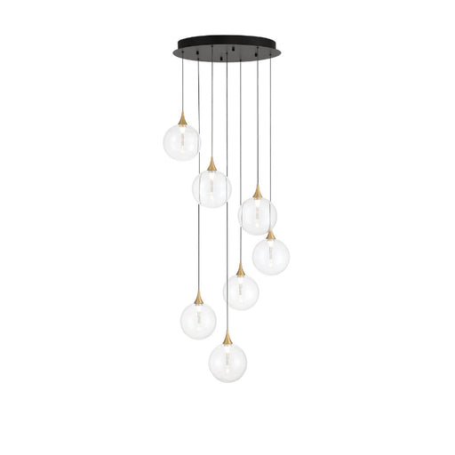 Eurofase 48928 Iissa 7-lt 21" LED Multi Drop Chandelier - Clear Glass