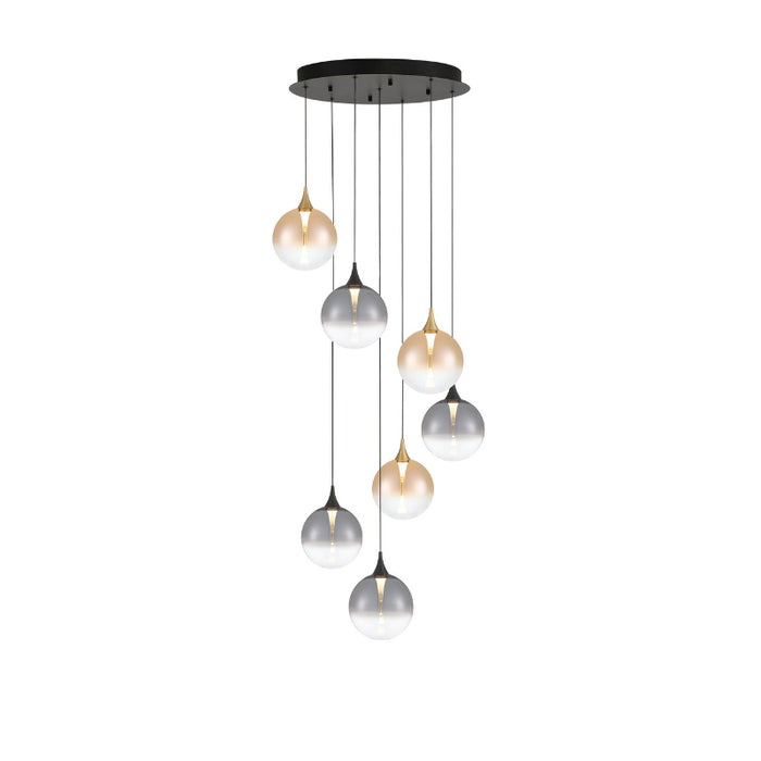 Eurofase 48930 Iissa 7-lt 21" LED Multi Drop Chandelier - Mixed Glass