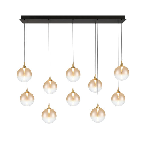 Eurofase 48932 Iissa 10-lt 47" LED Multi Drop Chandelier - Amber Glass