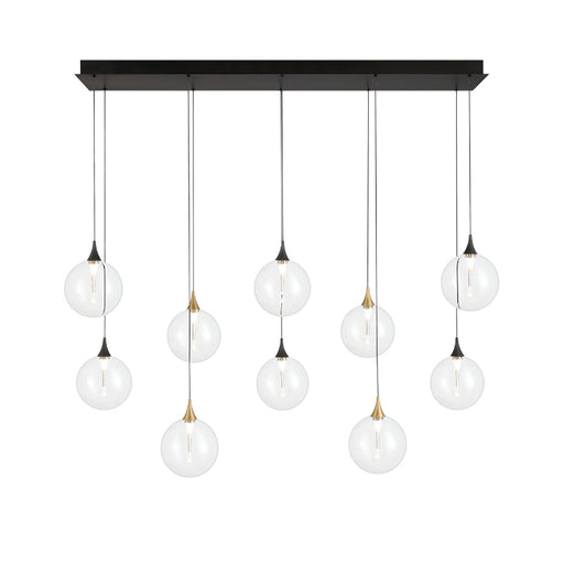 Eurofase 48934 Iissa 10-lt 47" LED Multi Drop Chandelier - Clear Glass