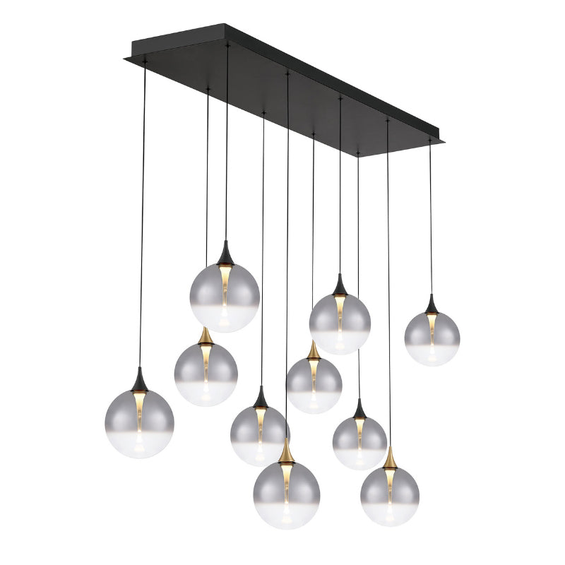 Eurofase 48934 Iissa 10-lt 47" LED Multi Drop Chandelier - Smoke Glass