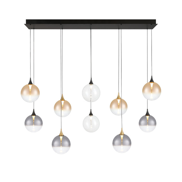 Eurofase 48934 Iissa 10-lt 47" LED Multi Drop Chandelier - Mixed Glass
