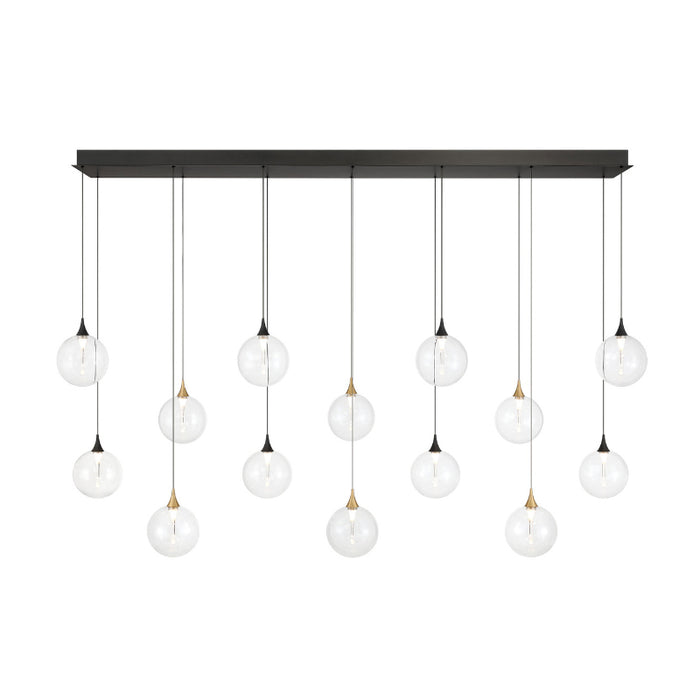 Eurofase 48940 Iissa 14-lt 72" LED Multi Drop Chandelier - Clear Glass