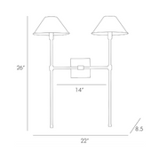 Arteriors 49054 Havana 2-lt 26" Tall Wall Sconce