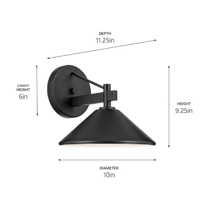 Kichler 49060 Ripley 1-lt 10" Outdoor Wall Sconce