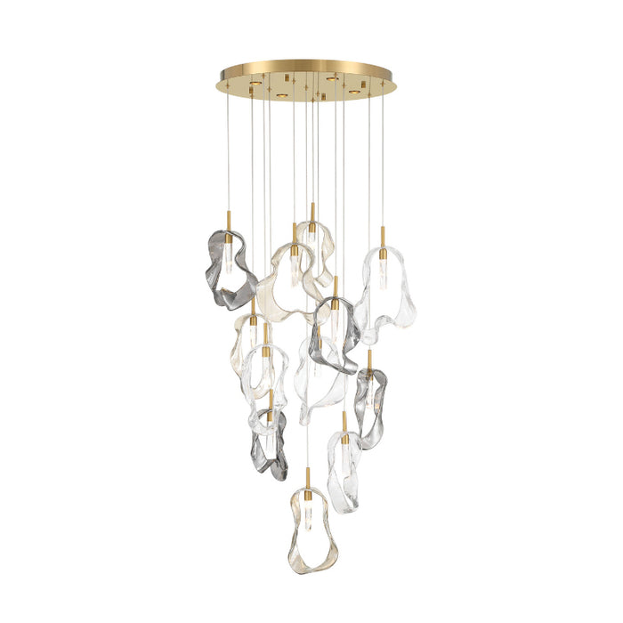 Eurofase 49237 Norah 12-lt 24" LED Multi Drop Chandelier - Gold